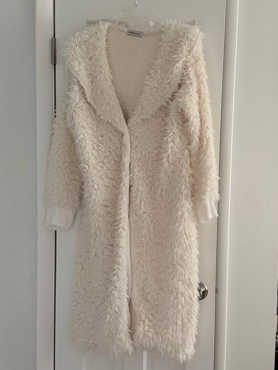 MISSLOOK Jackets & Blazers - MISSLOOK Ivory Plush Teddy Coat